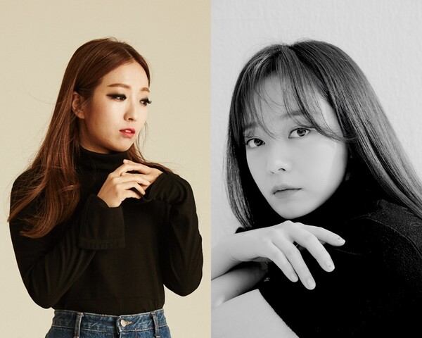 ▲ 24일 싱글 '증인'을 발표하는 정인(왼쪽사진)과 작사에 참여한 배우 전소민. 제공|하얀곰엔터테인먼트, 킹콩 by 스타쉽