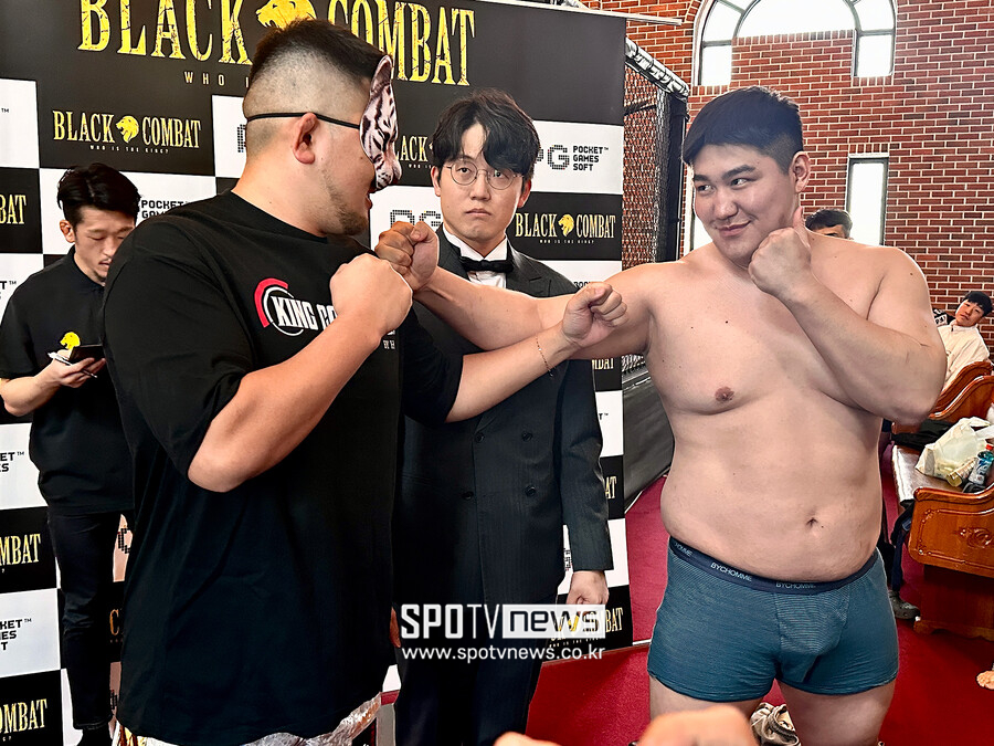 ▲ [헤비급] '화이트 타이거' 이나다 마사시(104.4kg) vs '맘모스' 김명환(119.3kg)