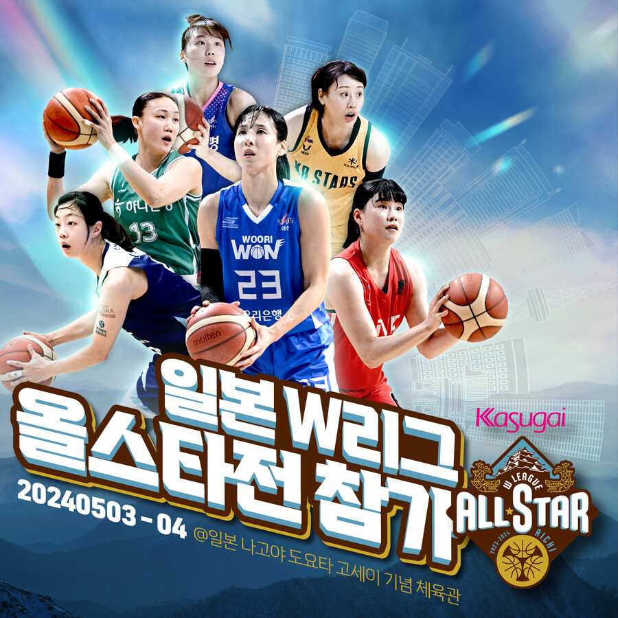 WKBL 구단별 대표 선수 6명, 일본 W리그 올스타전 참가