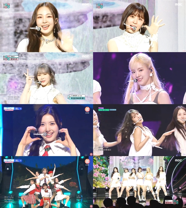 ▲ 비웨이브가 '쇼! 음악중심'을 시작으로 '인기가요' '더쇼' 등 다양한 음악방송에 출연해 데뷔곡 '싱 !' 무대를 선사한 모습. 방송화면 캡처