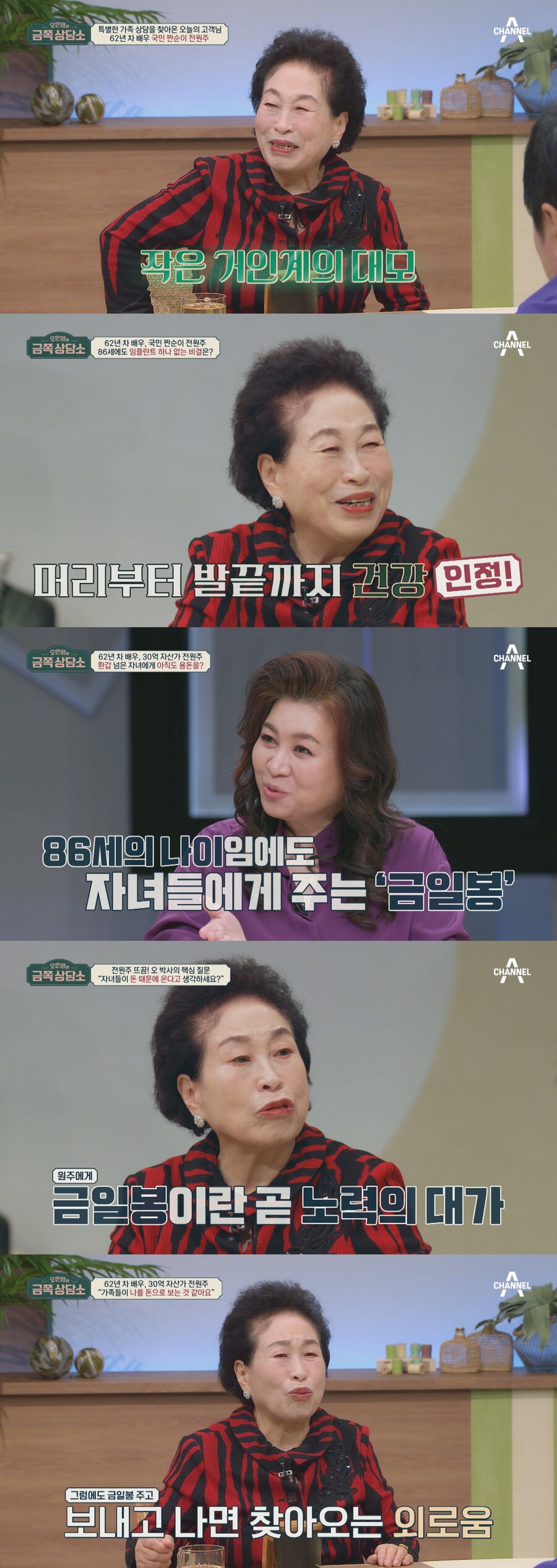 전원주 "가족들, 날 돈으로만 보는 것 같아…남편 사별 후 외로워"('금쪽상담소')