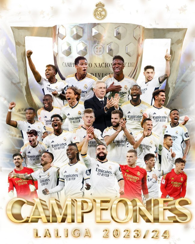 레알 마드리드, 통산 36번째 우승! 카디스전 3-0 승리→지로나가 바르셀로나 4-2로 잡으며 라리가 우승 확정!