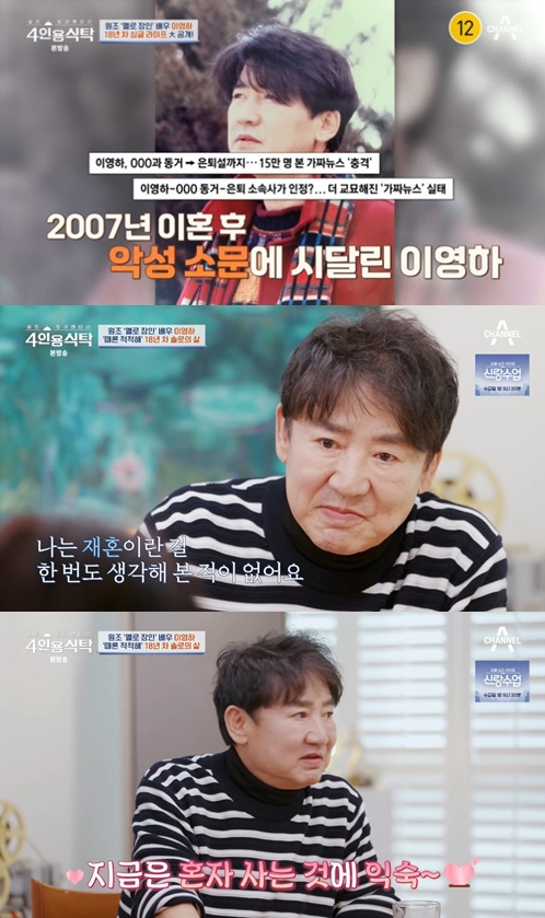 '이혼 18년차' 이영하, 재혼 철벽 "여자 없다..모임 45개-손주가 최고 행복"('4인용 식탁')[종합]