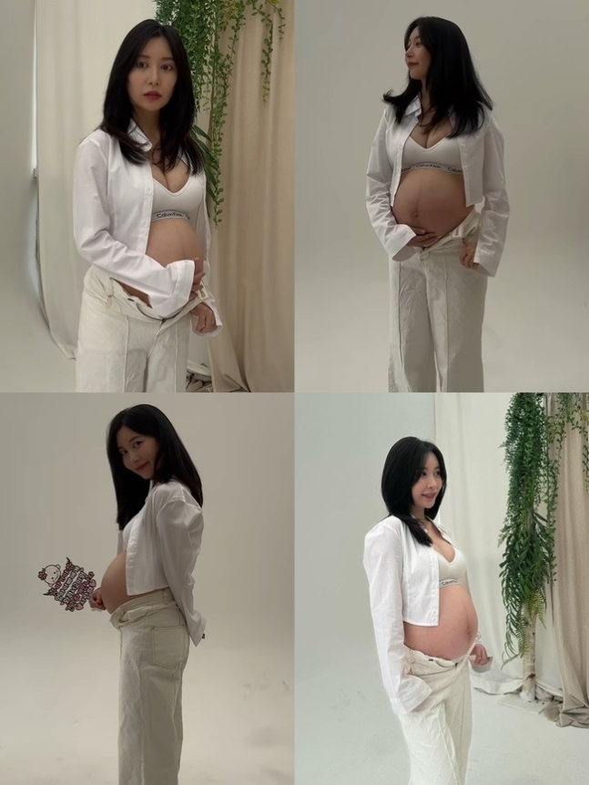 임신선까지 선명..'이지훈♥' 아야네, 파격 노출 만삭사진 '깜놀'