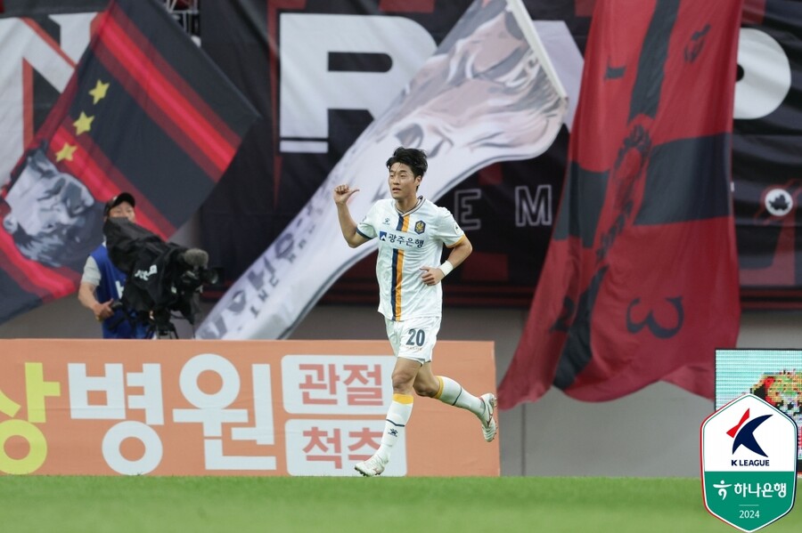 ▲ 광주FC가 FC서울 원정 경기에서 이건희 베카의 골로 2-1로 승리했다. ⓒ한국프로축구연맹
