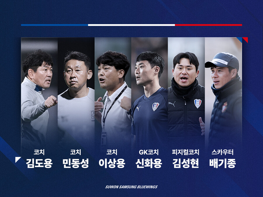 '변성환호' 수원 삼성 코치진 발표…김도용·민동성·이상용 등 합류
