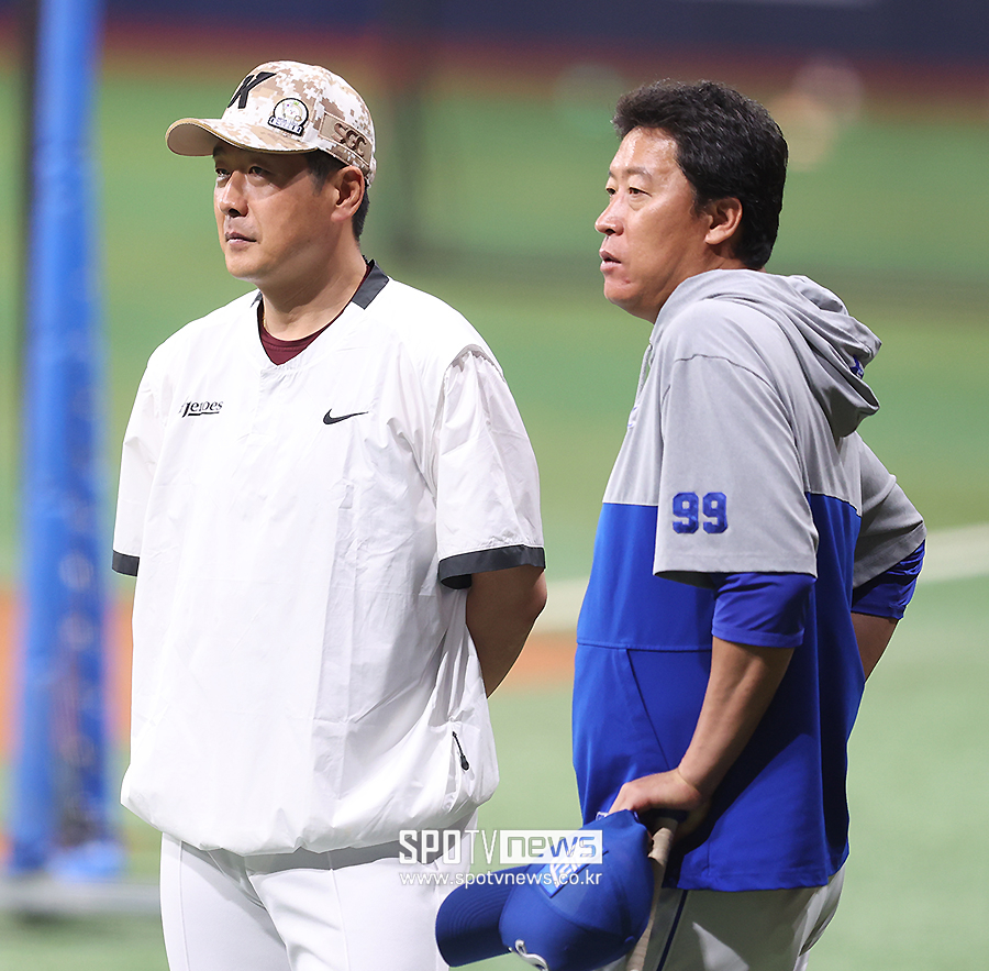 ▲ 키움 홍원기 감독 삼성 이병규 코치 ⓒ곽혜미 기자