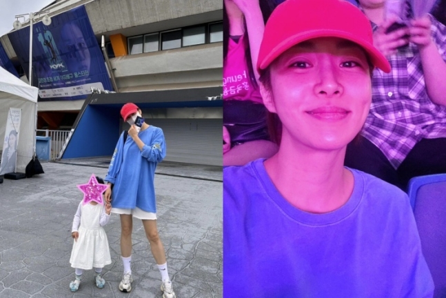 강소라, 딸과 함께 '김연경 국대 은퇴식' 관람..관중석 포착