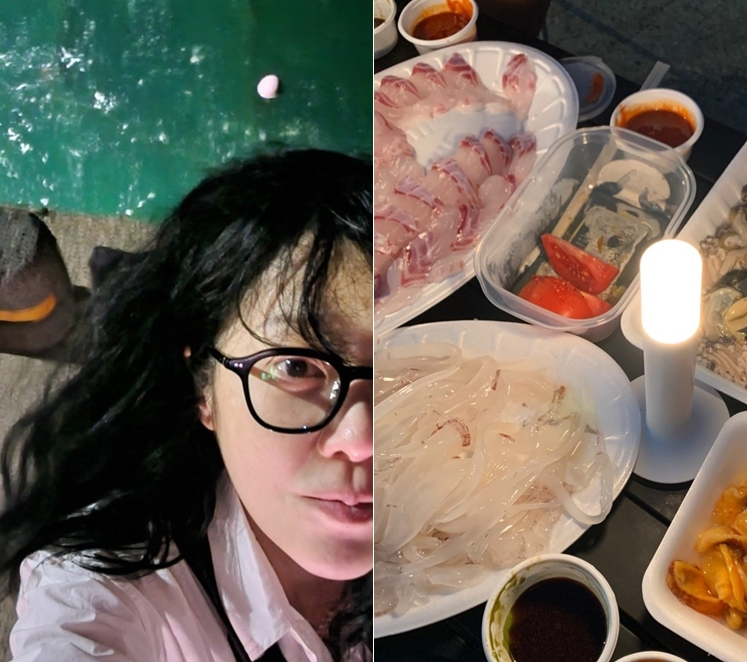 고현정, 헝클어진 머리+생얼로 프리하게 '회 먹방'