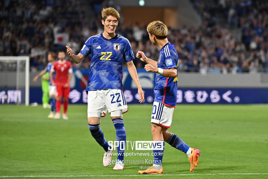 ▲ 일본은 11일 일본 히로시마 에디온 피스 윙 히로시마에서 열린 2026 국제축구연맹(FIF) 북중미 월드컵 아시아 지역 2차 예선 B조 6경기에서 시리아를 5-0으로 꺾었다. 2차 예선 마지막 경기까지 5골 차 무실점 승리로 장식하면서 2차 예선을 6전 전승 24득점 0실점으로 마무리했다.