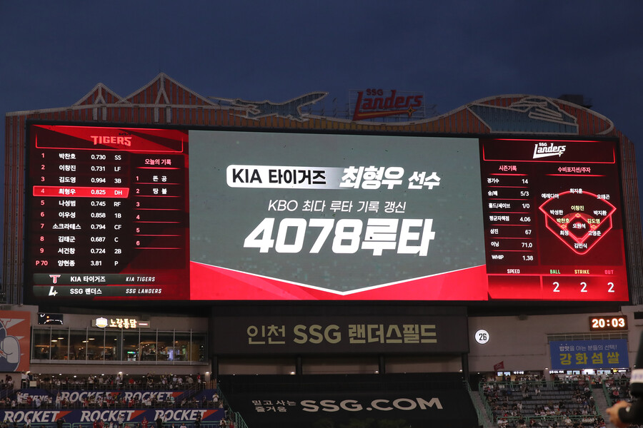 ▲ 이승엽 현 두산 감독을 넘어 KBO리그 역대 총 루타 1위에 올라선 최형우 ⓒKIA타이거즈
