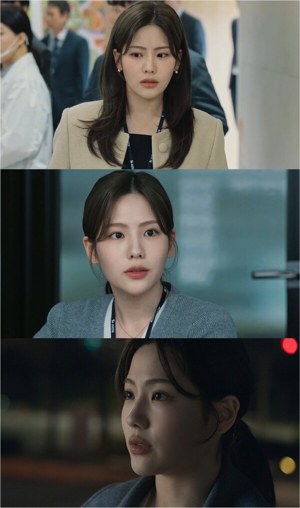 ▲ 6일 첫 방송된 '감사합니다'에서 JU건설 감사팀 신입사원 윤서진 역을 맡아 인상적인 연기를 펼치고 있는 조아람. 방송화면 캡처