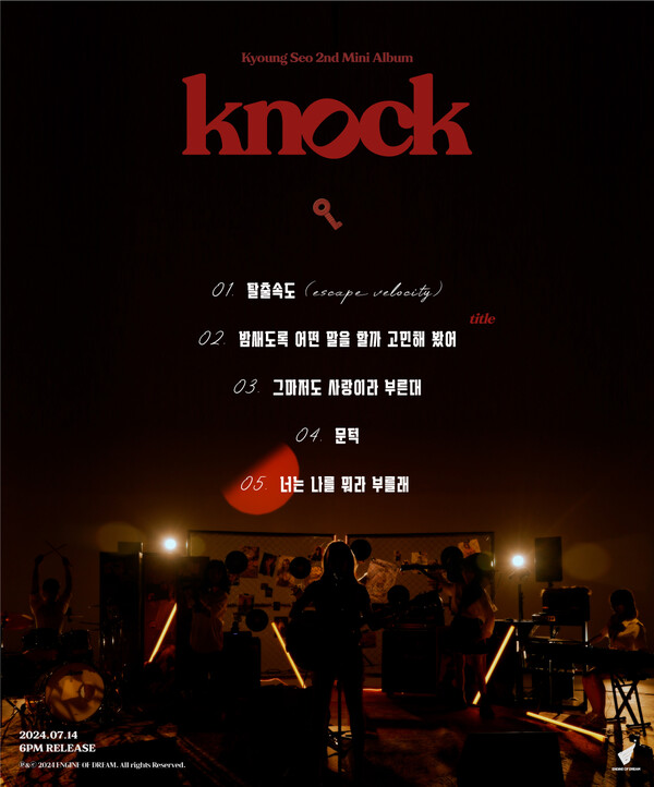 ▲ 경서 두번째 미니앨범 '노크' 트랙리스트. 제공|꿈의엔진