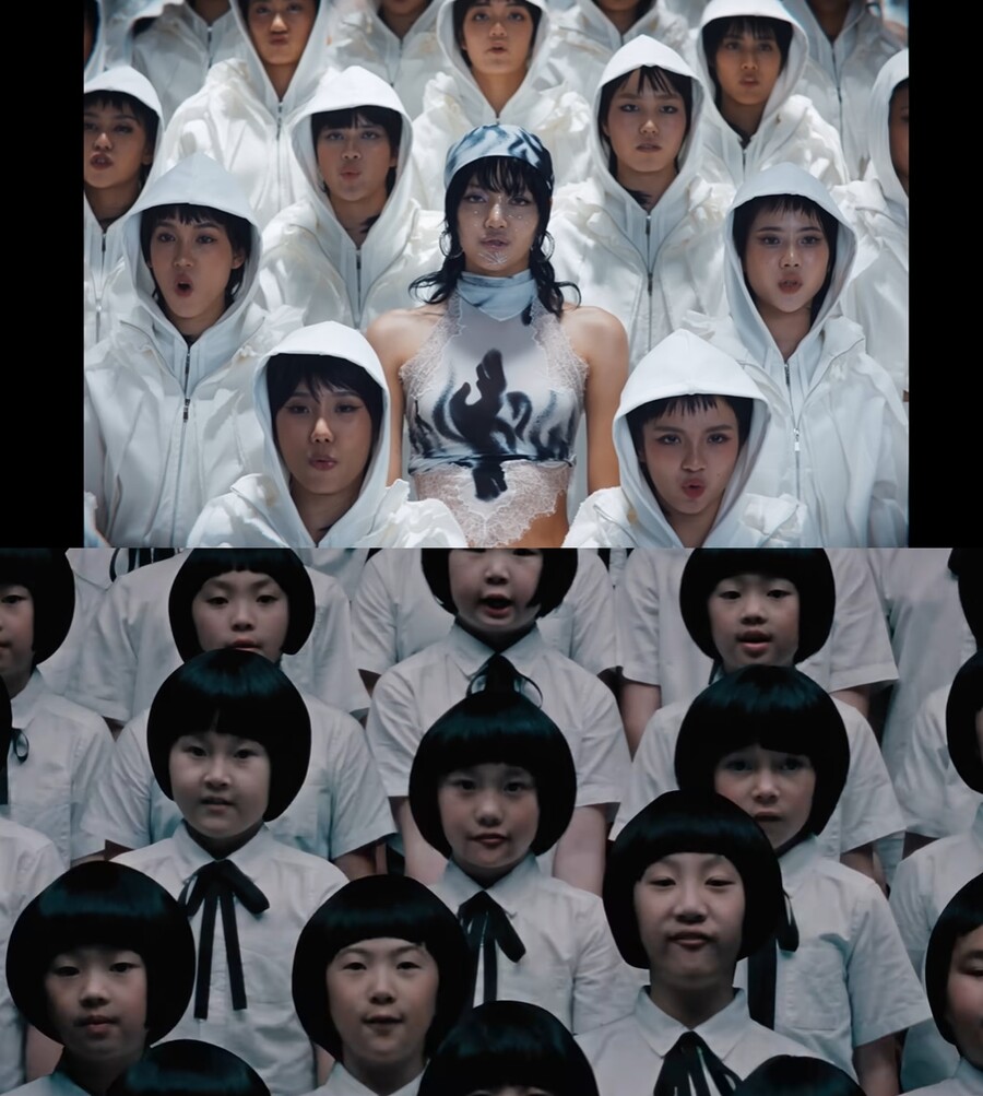 ▲ 리사 '록스타' 뮤직비디오(위), 트래비스 스캇 '핀' 뮤직비디오. 출처| 뮤직비디오 캡처