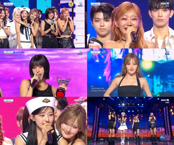 ▲ 17일 방송된 '쇼챔피언'에서 1위를 차지한 키스오브라이프. 방송화면 캡처