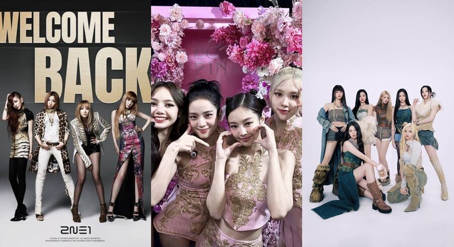▲ 투애니원, 블랙핑크, 베이비몬스터. 제공| YG엔터테인먼트. 지수 SNS