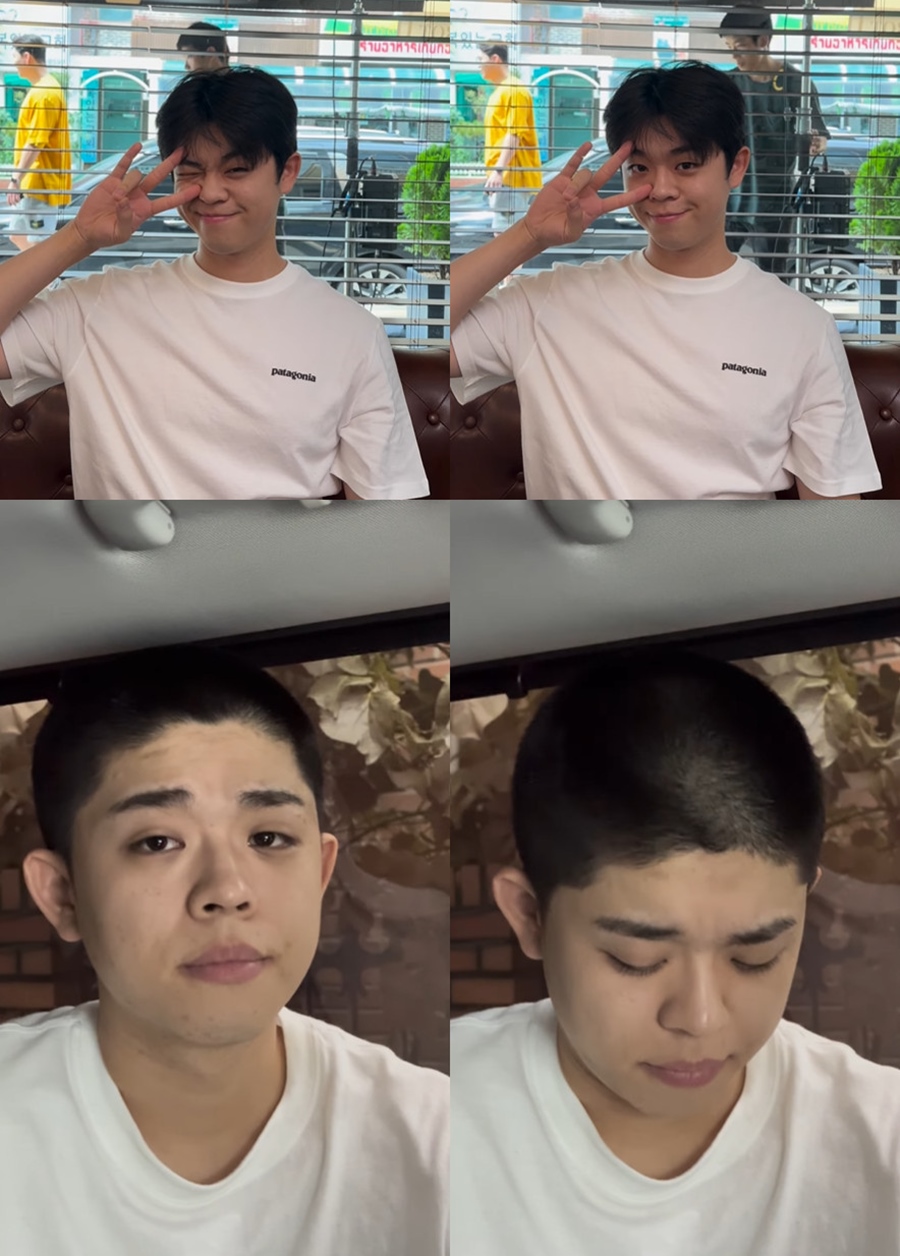 '해병대 입대' 그리, 삭발 비주얼 공개…김구라가 깎아줬나