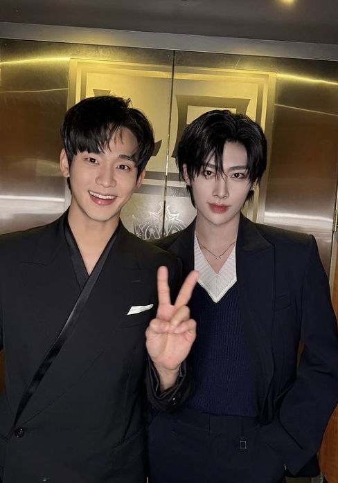 ▲ 김수현(왼쪽), 제로베이스원 리키. 출처| 제로베이스원 인스타그램