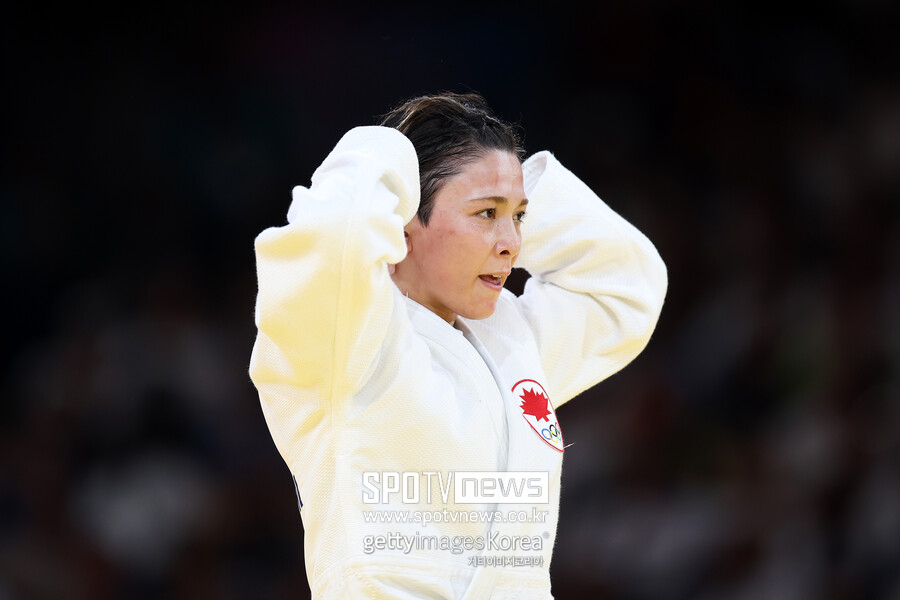 ▲ 세계 랭킹 1위 크리스타 데구치는 2024 파리올림픽 여자 유도 57㎏급 결승에서 허미리를 꺾고 금메달을 목에 걸었다.