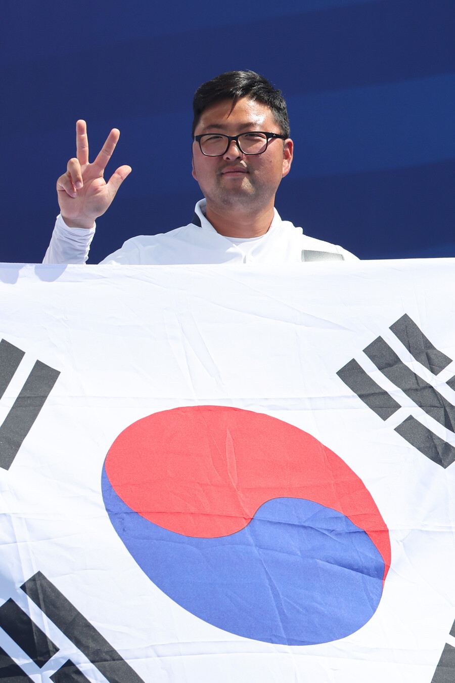 ▲ 파리 올림픽 양궁 남자 개인전 금메달을 획득한 김우진. ⓒ연합뉴스