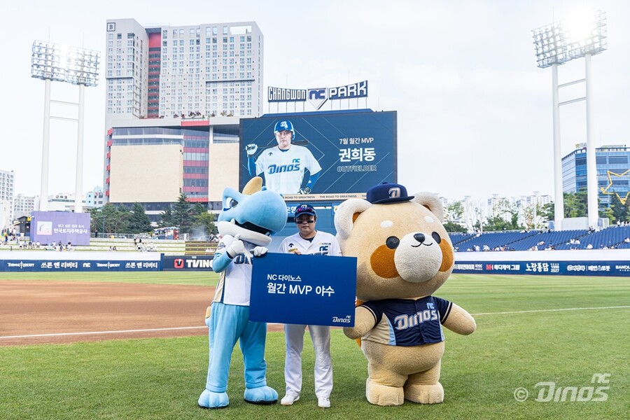 ▲ NC 7월 야수 MVP 권희동. ⓒ NC 다이노스
