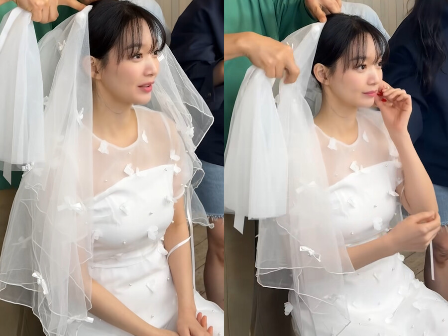 신민아, ♥김우빈 먼저 반할 웨딩드레스 자태…순백의 여신