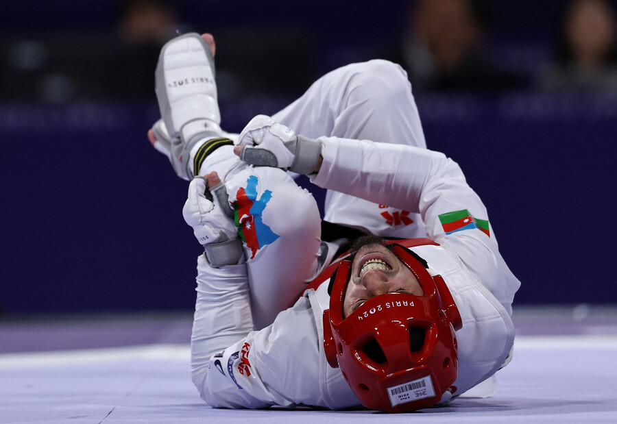 ▲ 박태준이 2024 파리 올림픽 태권도 남자 58kg급 금메달을 차지했다. 4강에서 세계랭킹 1위이자 도쿄 올림픽 은메달에 빛나는 강자를 꺾고 결승에 진출한 뒤 언더독 반란을 일으키고 있던 마고메도프도 제압하면서 이번 대회 태권도 첫 금메달이자 한국 선수단의 12번째 금메달 주인공이 됐다. ⓒ 연합뉴스/REUTERS