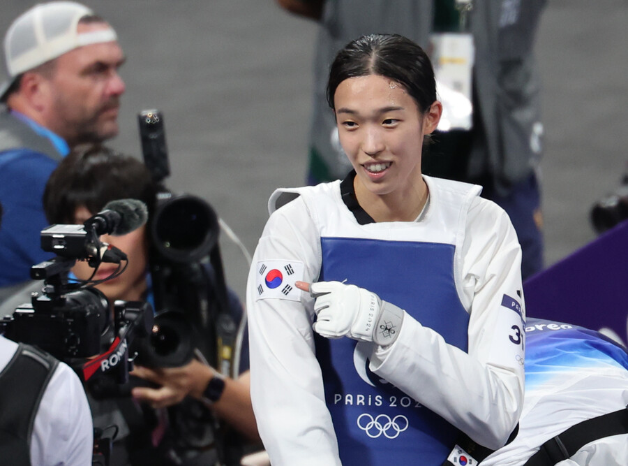 ▲ 태권도 여자 57kg급 금메달을 획득한 김유진. ⓒ연합뉴스