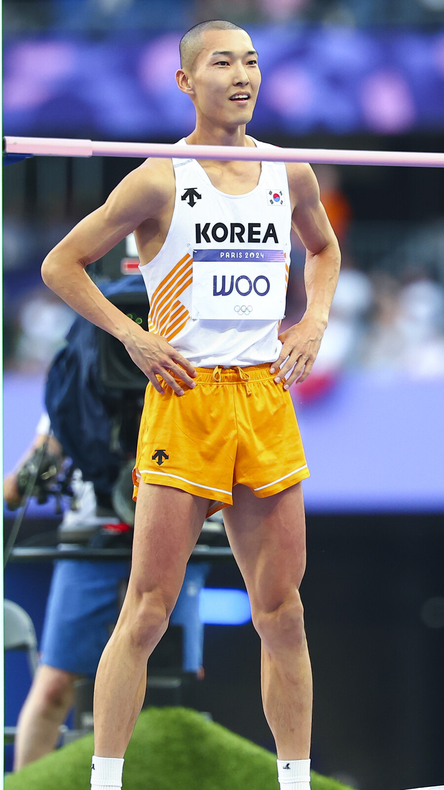 ▲10일(현지시간) 프랑스 파리 스타드 드 프랑스에서 열린 2024 파리올림픽 육상 남자 높이뛰기 결선에 출전한 우상혁이 2m31을 세 차례나 넘지 못하면서 뜻밖의 탈락을 했다. 메달 도전도 실패했다.  ⓒ연합뉴스