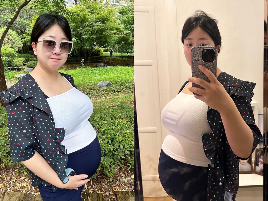 25kg 쪘다더니…'박수홍♥' 김다예,  예정일 50일 전 '만삭 D라인'