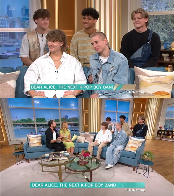 ▲ 디어 앨리스가 영국 지상파 ITV1 생방송 토크쇼 ‘디스 모닝’에 출연한 모습. 방송화면 캡처