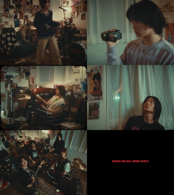 ▲ 9일 공개된 드래곤포니 첫 EP '팝 업' 무드 필름. 제공|안테나 