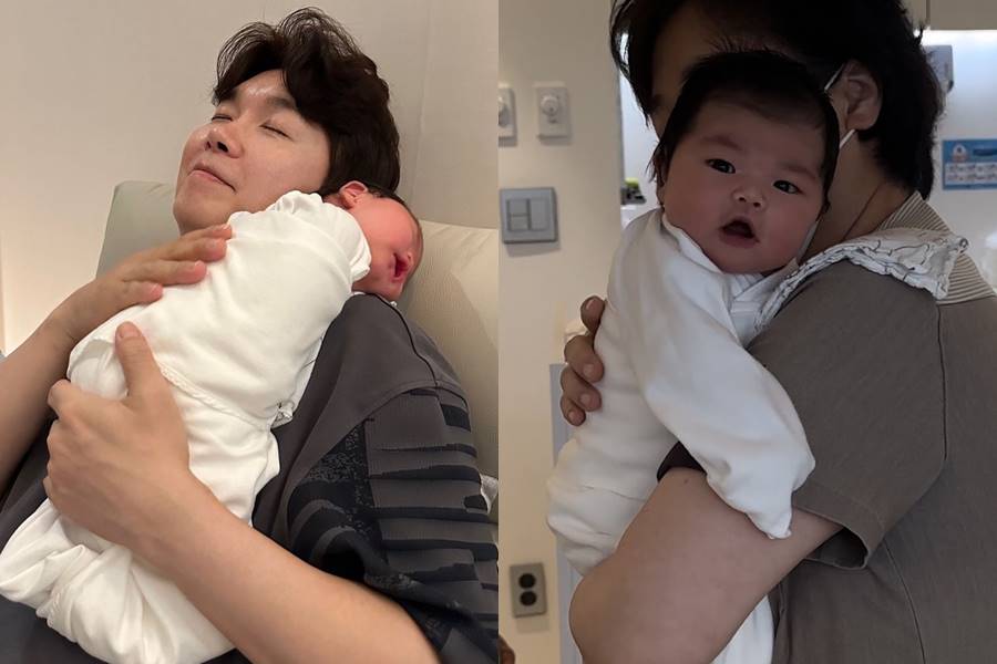 박수홍♥김다예, 생후 9일에 목 가누는 딸에 감격 "성장 속도 빨라"