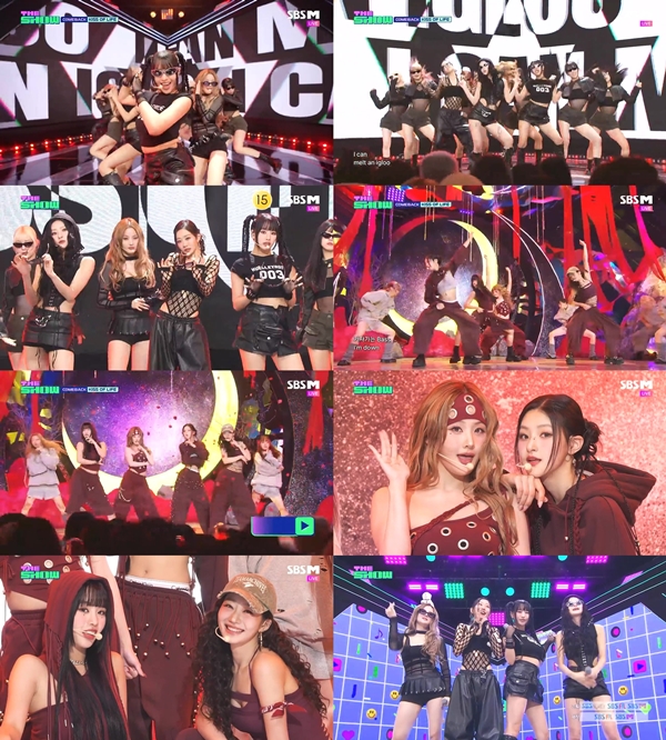 ▲ 29일 방송된 '더쇼'에서 '겟 라우드'로 1위를 차지한 키스오브라이프. 제공|방송화면 캡처