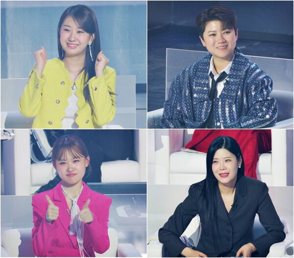 ▲ 오는 26일 첫 방송되는 MBN ‘현역가왕2’에는 전유진, 마이진, 린, 김다현(왼쪽 위부터 시계방향)이 스페셜 마스터로 출연한다. 제공|크레아 스튜디오