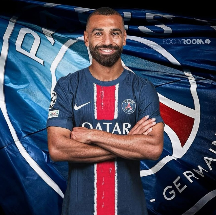 ▲PSG 유니폼을 입은 살라 합성 사진   ⓒSNS