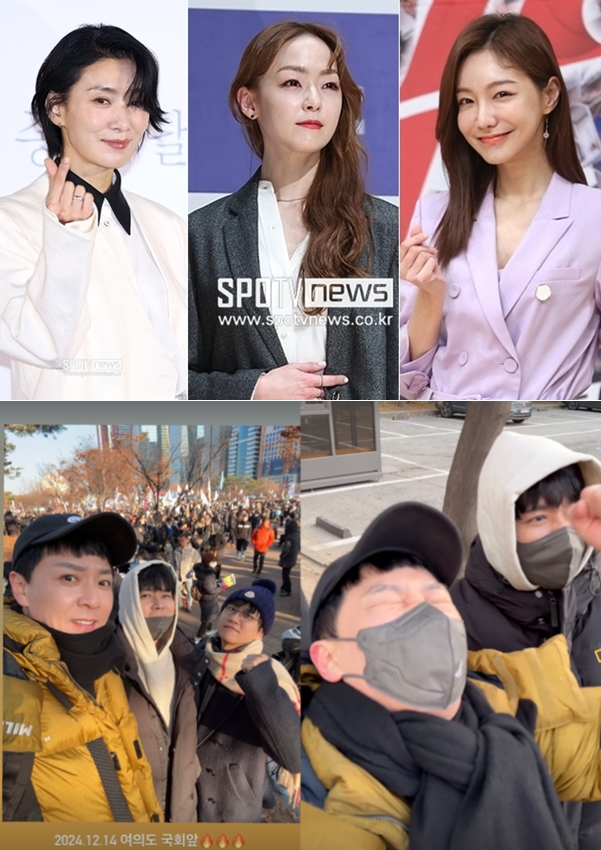 스타도 국민이었다..직접 '尹 탄핵' 집회 참석한 ★ 누구? "함께 부른 '다만세"[종합]