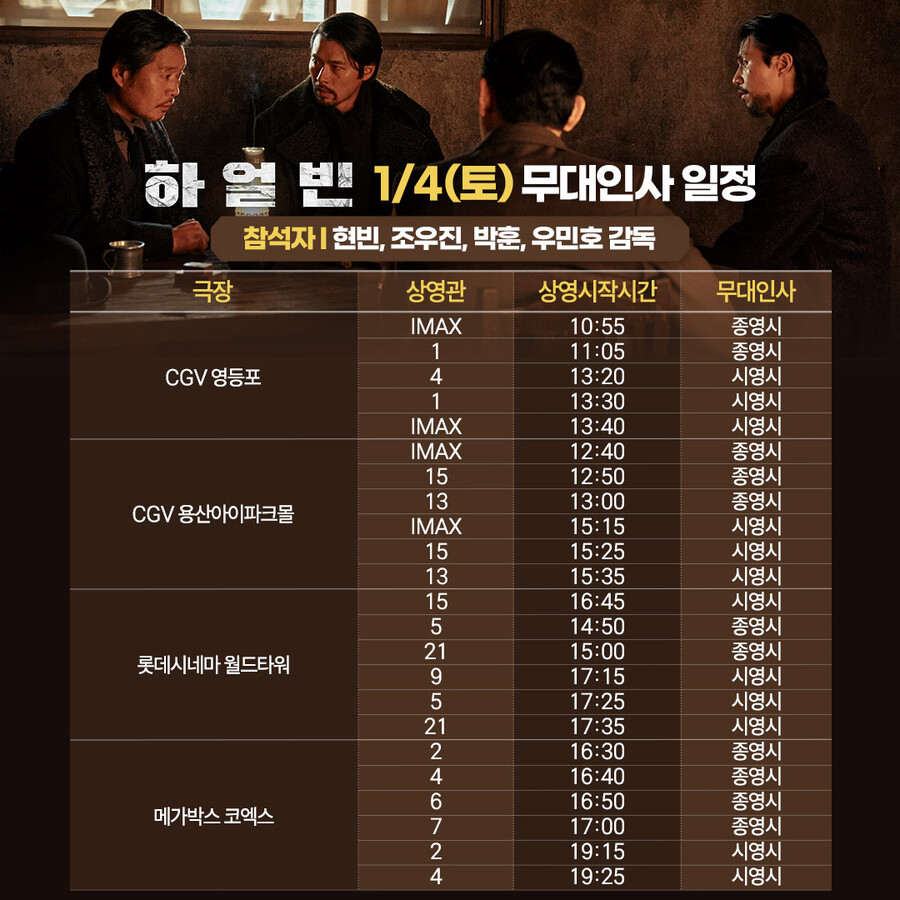 현빈 본다…'하얼빈', 개봉 2, 3주차 주말 무대인사 확정
