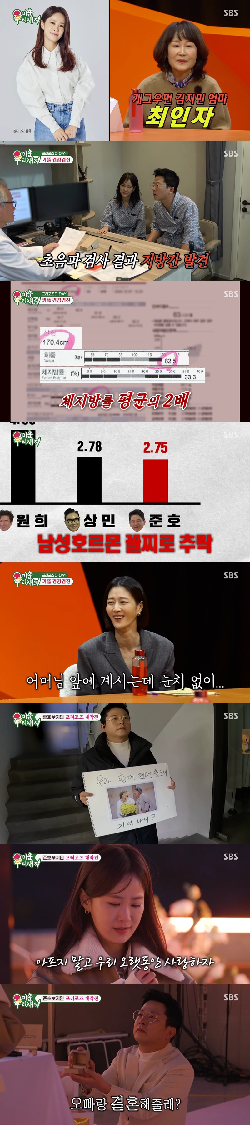 서장훈도 울었다…김준호♥김지민, 눈물의 프러포즈 '시청률 16% 폭발'('미우새')