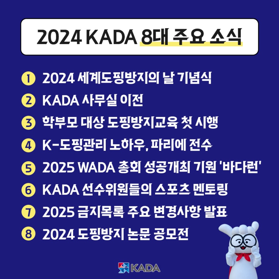 2024 KADA 8대 주요 소식 ⓒ한국도핑방지위원회