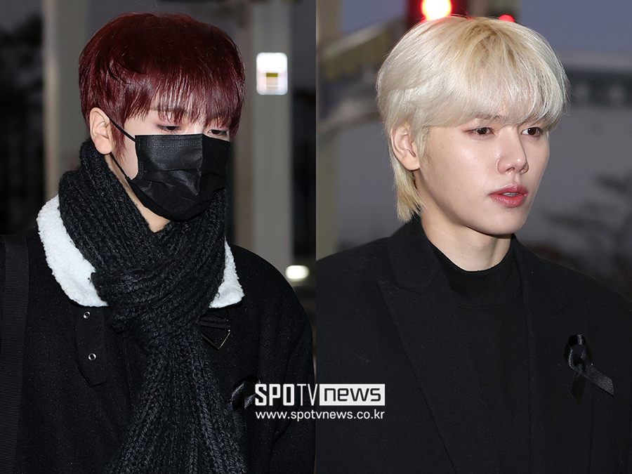 '애도하는 마음으로' 크래비티…가슴에 추모 리본 달고 출국