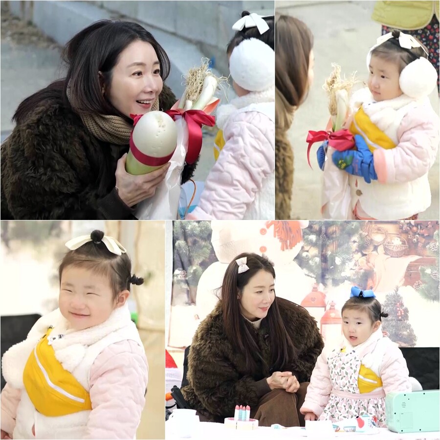 장동민 딸 지우, 최지우 만났다 "이모는 뭐 먹고 예뻐졌나" 깜찍 질문('슈돌')