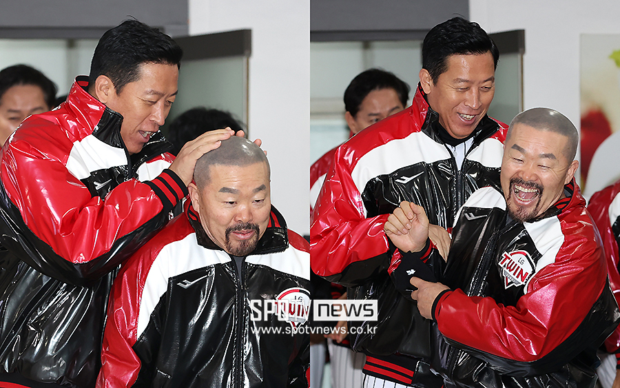 '김용일 코치 머리를 쓰담쓰담' 이병규 감독, 친정 LG 컴백에 감출 수 없는 미소