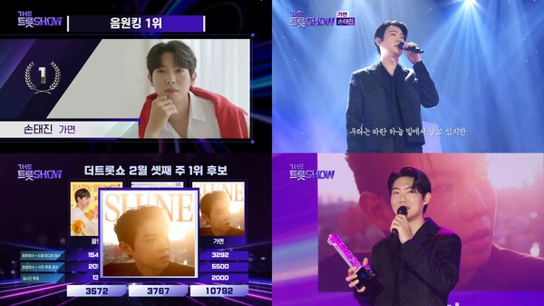 손태진, '가면'으로 '더 트롯쇼' 3주 연속 1위…개인 통산 세 번째 명예의 전당