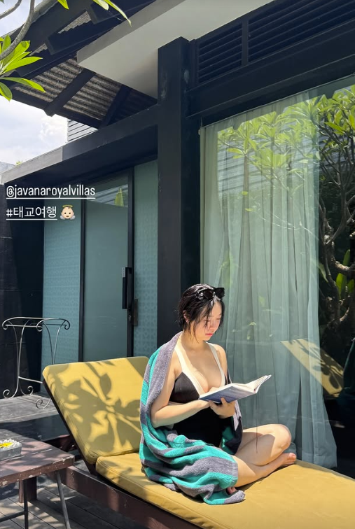 '쌍둥이 임신' 레이디제인, 발리서 보내는 행복한 태교여행 '아찔 D라인 눈길'