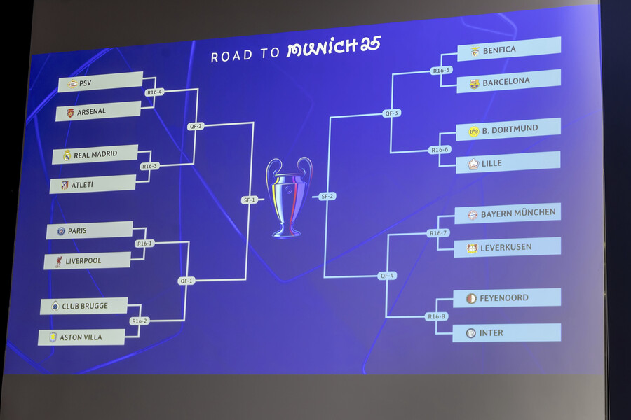 '축구 신들의 전쟁' UCL 운명의 16강 대진 PSG 이강인, 리버풀 살라와 맞붙는다…김민재, 레버쿠젠과 격돌