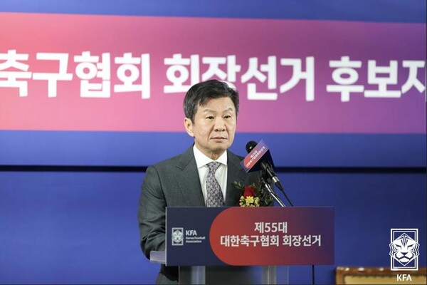 [1보]정몽규, 제55대 대한축구협회 회장 당선...183표 중 156표 얻어 '4선 성공'