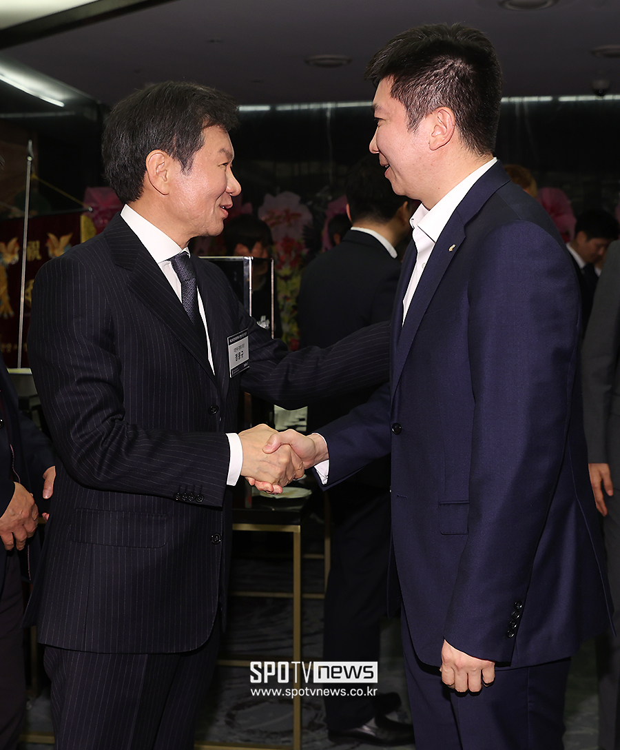 ▲ 대한축구협회 정몽규 회장 대한체육회 유승민 회장 ⓒ곽혜미 기자