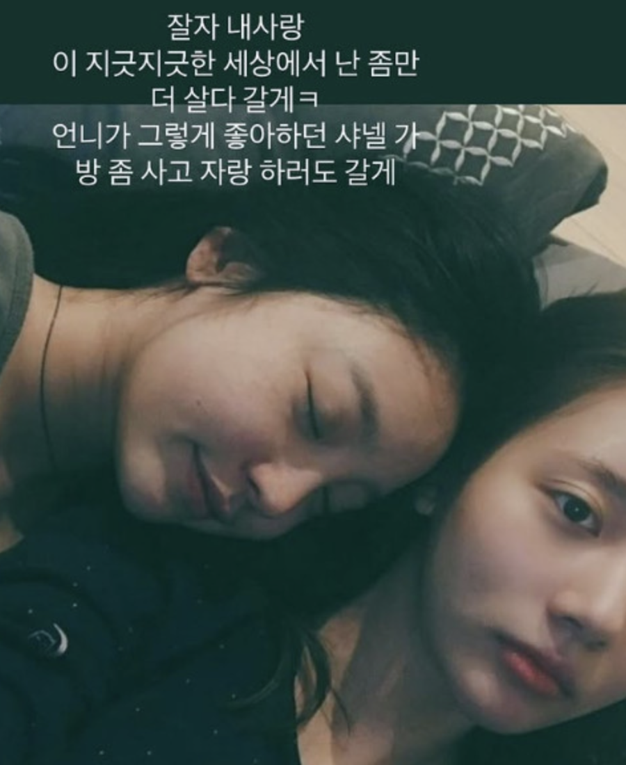 한서희,故구하라 생전 사진 공개 "지긋지긋한 세상, 조금 더 살다갈게"