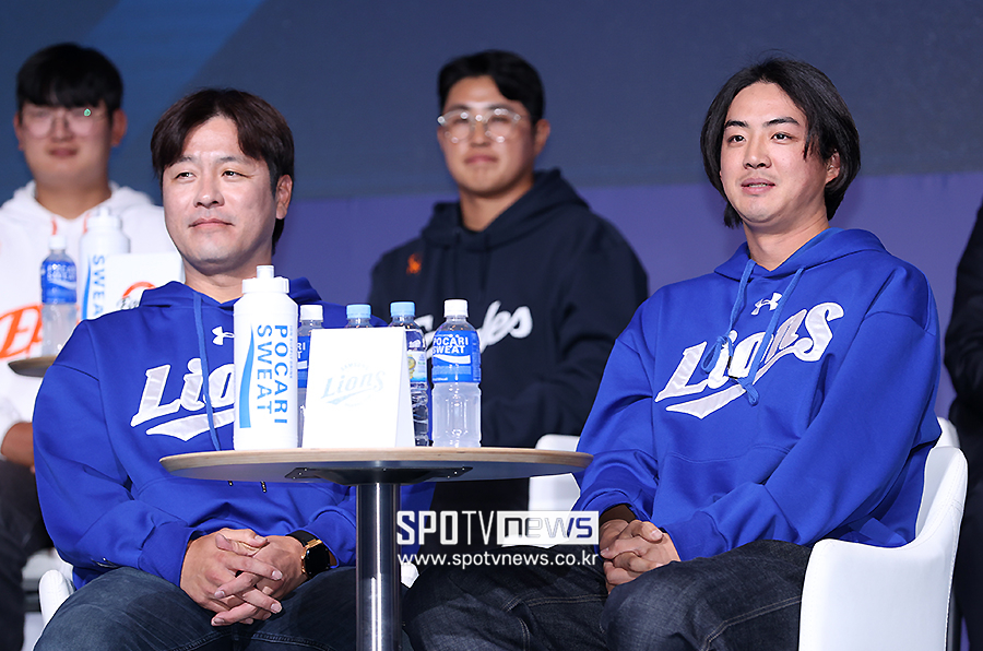 ▲ 강민호 구자욱 ⓒ곽혜미 기자